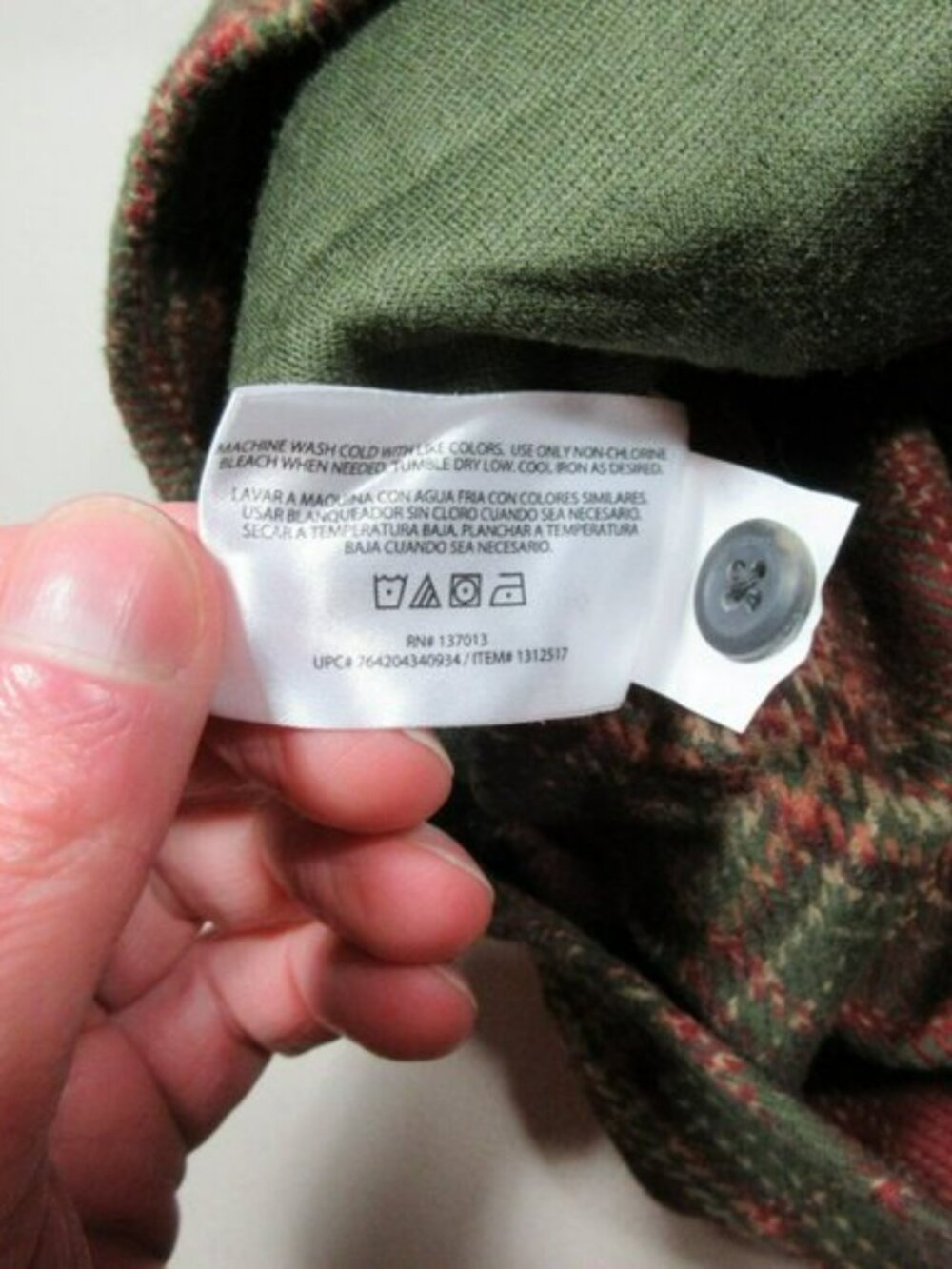 Orvis mens red green beige plaid heavyweight hunting work flannel L - Picture 9 of 12